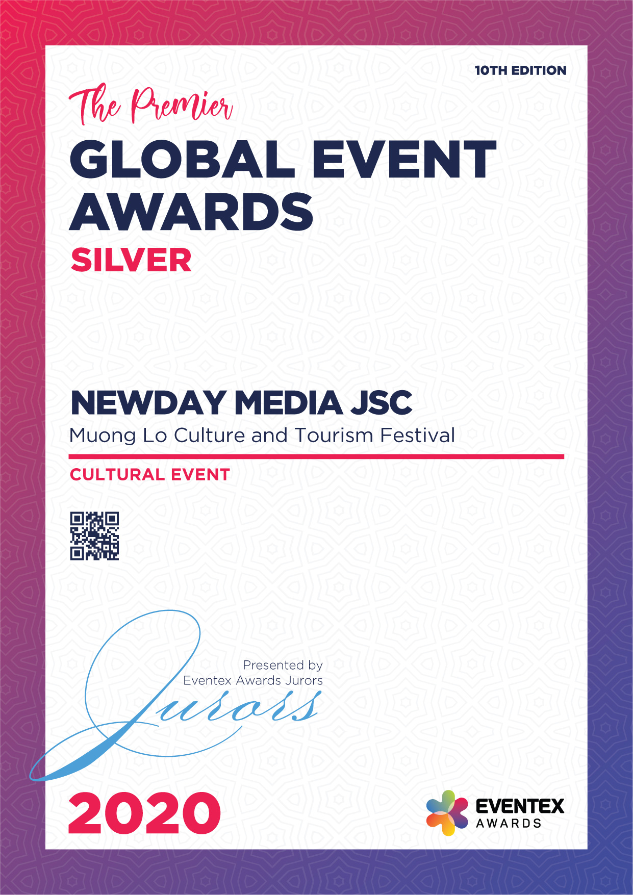 Newday Media giành cúp bạc hạng mục sự kiện văn hóa của năm- giải thưởng quốc tế Eventex Awards 2020