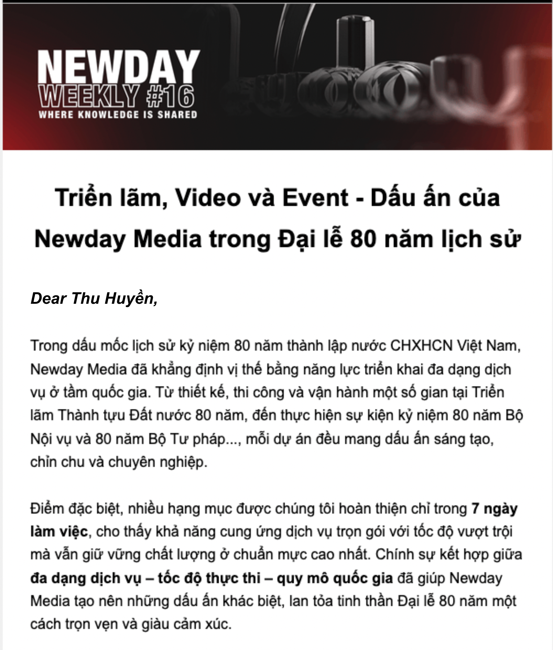 Mẫu email cá nhân hoá tên người nhận cụ thể 
